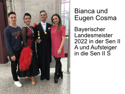 Bayerische Meister und Aufstieg in die S-Klasse für Eugen und Bianca Cosma